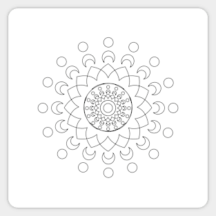 Round graphic, geometric decorative, mandalas or henna design in vector. Sticker